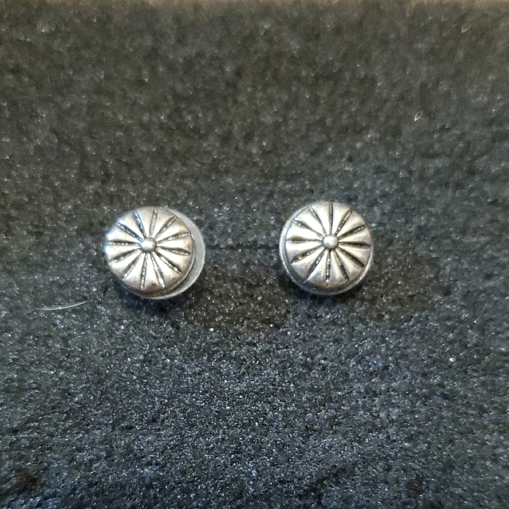 Silver Floral Stud Earrings